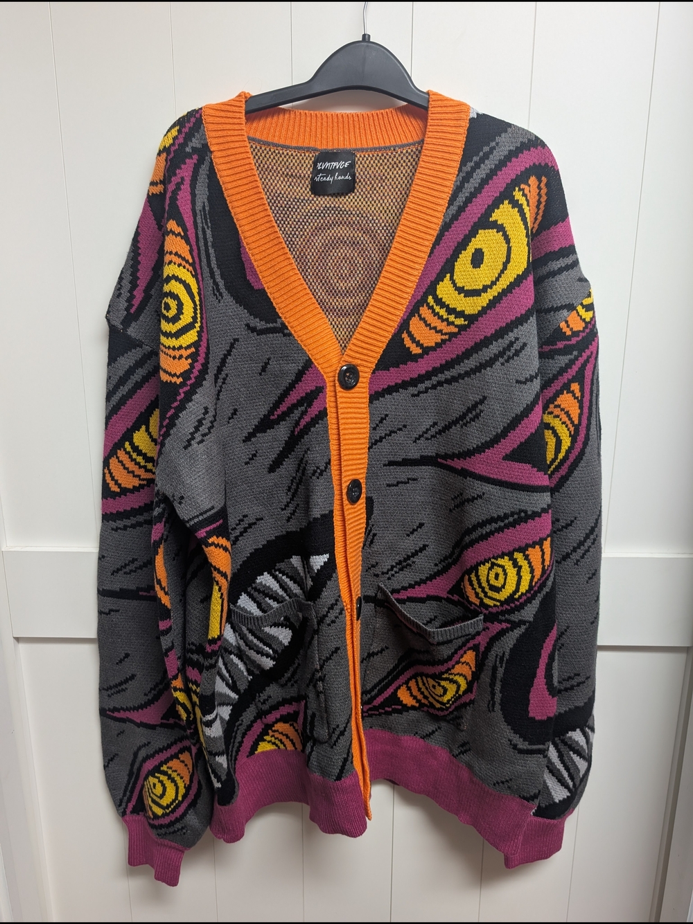 Steady Hands Chainsaw Man Fox Devil Knit Cardigan, XXXL